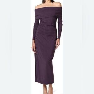 Plum Off-Shoulder Dress
